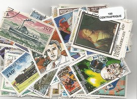 Lot de 100 timbres de Centrafrique