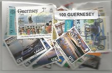 Lot de 100 timbres de Guernesey