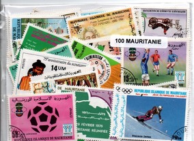 Lot de 100 timbres de Mauritanie