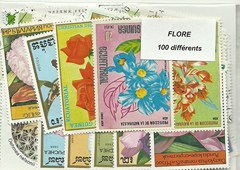100 timbres thematique " Fleurs"