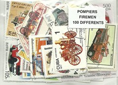 100 timbres thematique " Pompiers"