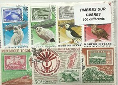 100 timbres thematique " timbres sur timbres "