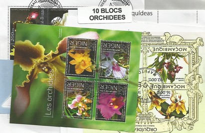 10 blocs thematique " Orchidées"
