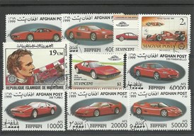 Lot de 10 timbres thematique " Ferrari"