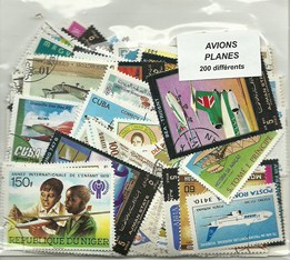 200 timbres thematique "Avions"