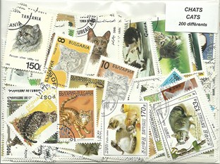 200 timbres thematique "Chats"