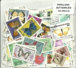 200 timbres thematique "Papillons"