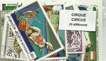 25  timbres thematique "cirque"