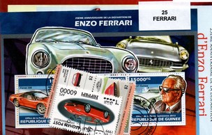 Lot de 25 timbres thematique " Ferrari"