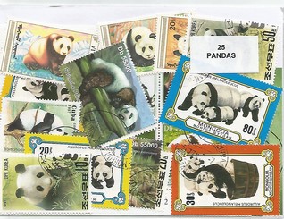 25  timbres thematique " Pandas "