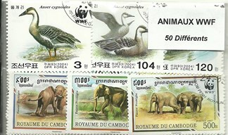 50 timbres thematique "Animaux WWF"