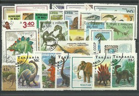 50 timbres thematique " animaux prehistoriques"