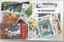 Lot de 50 timbres de Guernesey