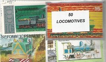50 timbres thematique " Locomotives"