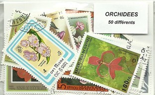 50 timbres thematique " Orchidées"