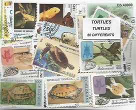 50  timbres thematique " Tortues"
