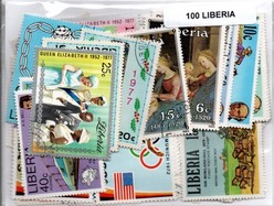 Lot de 100 timbres du Liberia