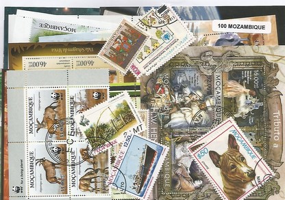 100 timbres du Mozambique
