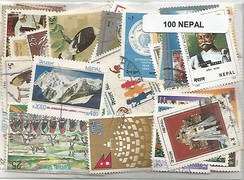 Lot de 100 timbres du Nepal