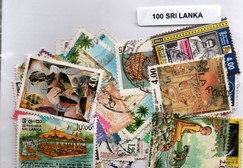 Lot de 100 timbres du Sri Lanka