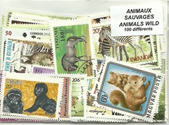100 timbres thematique "Animaux sauvages"