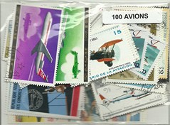 100 timbres thematique " Avions"