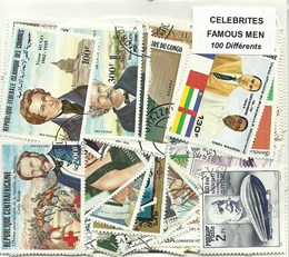 100 timbres thematique " Célébrités "