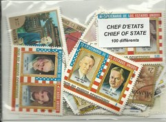 100 timbres thematique " Chefs d'Etats "