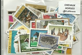 100 timbres thematique "Chevaux"