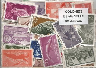 100 timbres des Colonies Espagnoles