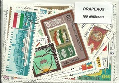 100 timbres thematique " Drapeaux"
