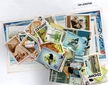 Lot de 100 timbres du Lesotho