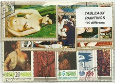 100 timbres thematique " Tableaux"