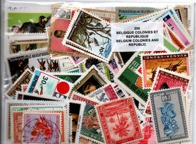200 timbres des anciennes colonies belgique