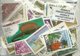 200 timbres thematique "Animaux prehistoriques"