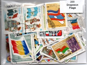 200 timbres thematique " Drapeaux"