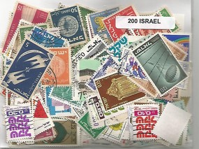 Lot de 200 timbres d'Israel
