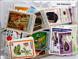 Lot de 200 timbres du Rwanda