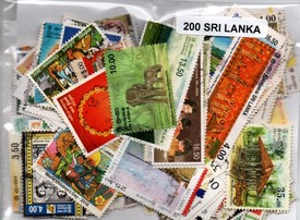 Lot de 200 timbres du Sri Lanka