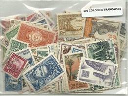 200 timbres des colonies Francaises avant indep