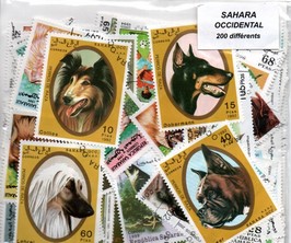 Lot de 200 timbres du Sahara Occidentale