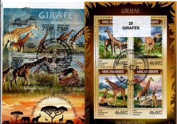 25 timbres thematique " Girafes "
