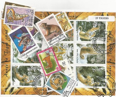 25 timbres thematique " Tigres"