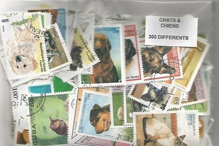 300 timbres thematique "Chiens et chats"