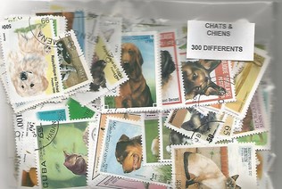 300 timbres thematique "Chiens et chats"