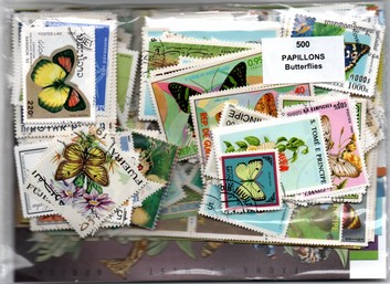 500 timbres thematique "Papillons"