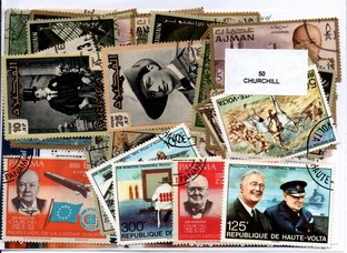50 timbres thematique " Churchill "