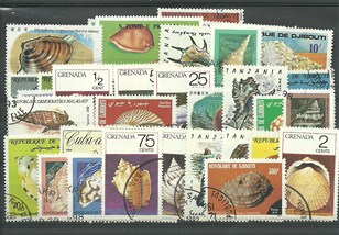 50 timbres thematique "Coquillages"