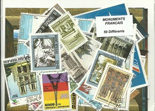 50 timbres thematique " Monuments  de France"