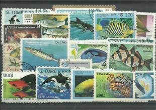 50 timbres thematique " Poissons"